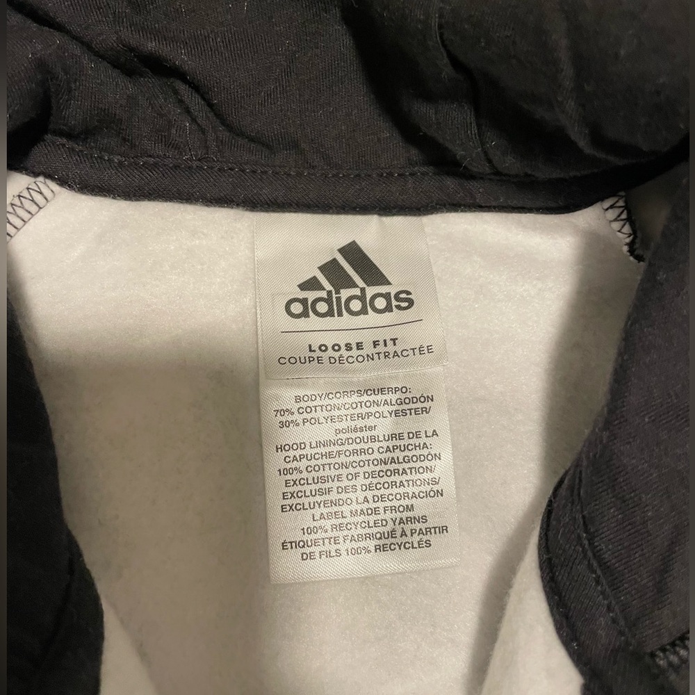 NWT Adidas Loose Fit Zip Hoodie Girls, size L, black/gray Camo pattern - Picture 5 of 8